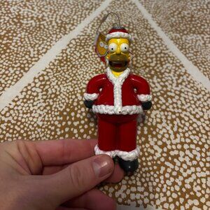 The Simpsons Santa Homer Simpson Ornament w/ Decoupage Finish NWT